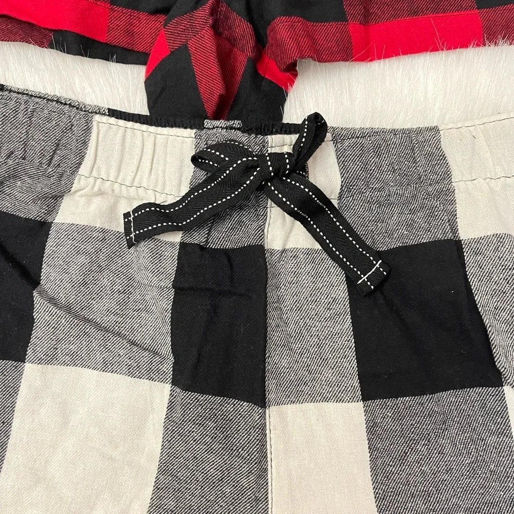 *BUNDLE* NWT Old Navy Flannel Pajama Short Black & Red Buffalo Plaid Women SZ L - Picture 5 of 7